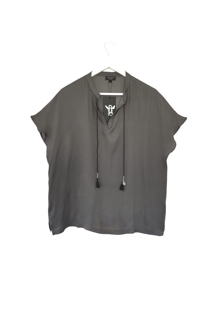 Grey Silk Shirt for Women - ABALULU Me&Mi