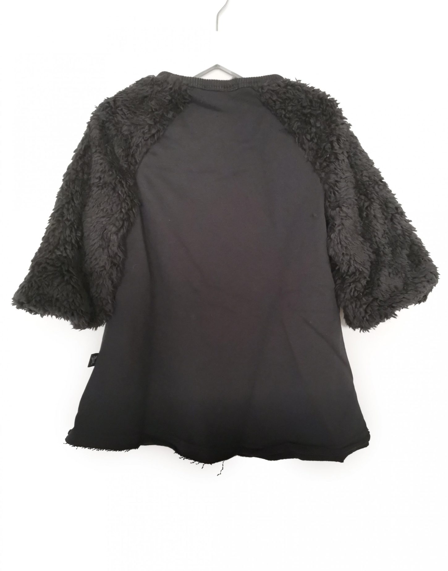 Black A-Line Fur Dress for Girls