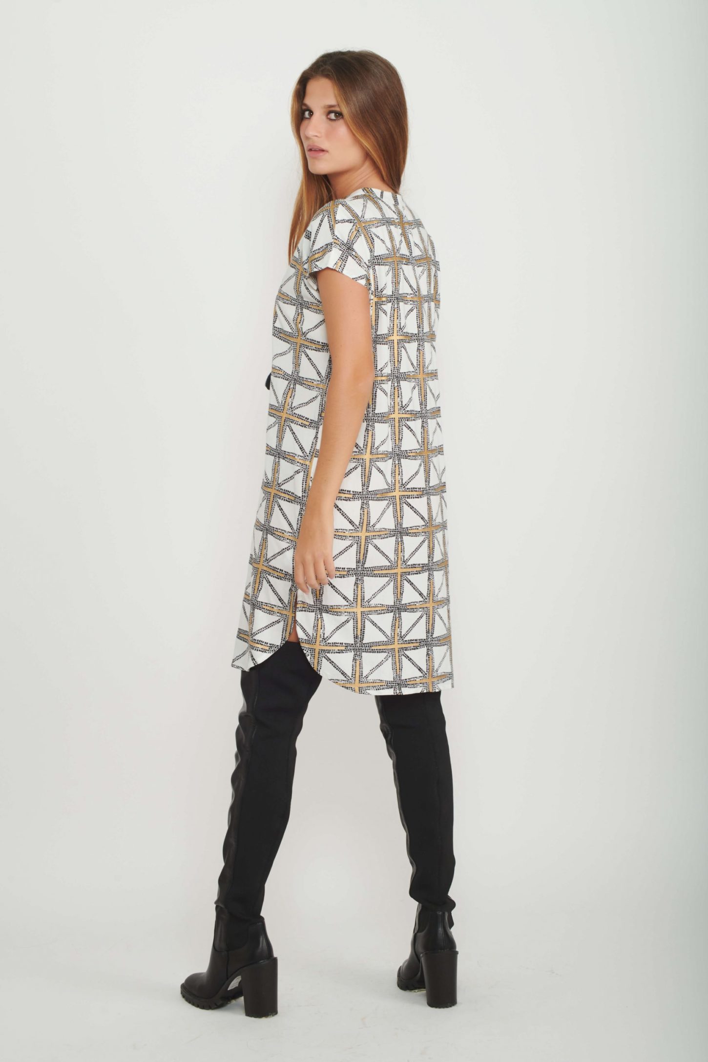 Mosaic Short Caftan Dress for Women